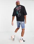 Asos Design Oversized T-shirt With Bugs Bunny Print In Black