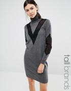Y.a.s Tall Mari Roll Neck Sweater Dress - Gray