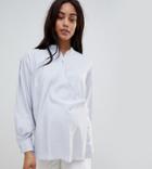 Asos White Maternity Wrap Shirt-gray