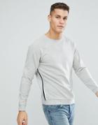 Only & Sons Sweatshirt With Retro Sport Stripe - Gray