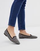 Asos Design Lychee Ballet Flat In Leopard - Multi