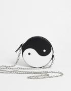 Asos Design Coin Purse With Detachable Chain In Yin & Yang Print-multi