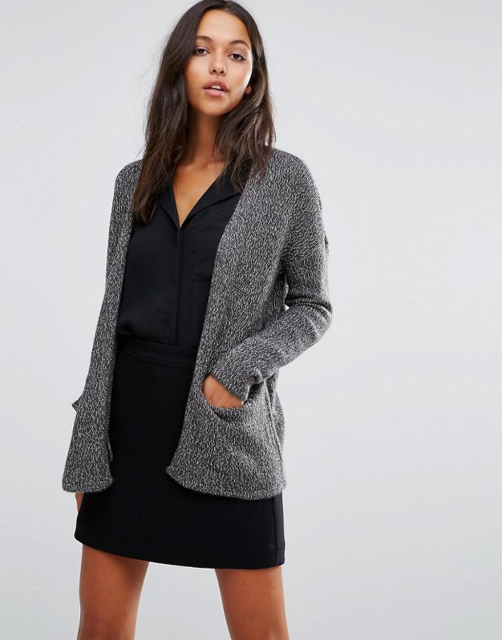 Vero Moda Pocket Front Soft Cardigan - Gray