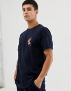 Le Breve Tiger Back Print T-shirt - Navy