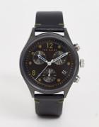 Ted Baker Beleeni Leather Watch In Black 42mm