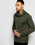 Asos Long Sleeve T-shirt With Double Funnel Neck - Green