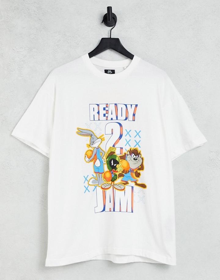 Pull & Bear Space Jam T-shirt With Back Print In White Set