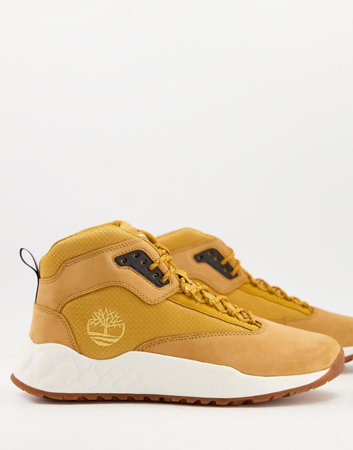 Timberland Solar Wave Mid Sneakers In Wheat Tan-brown