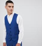 Noak Super Skinny Suit Vest In Blue