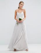 Asos Wedding Embellished Cami Maxi Dress - Gray