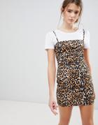 Daisy Street Cami Dress In Leopard - Brown