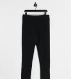 Loungeable Curve Mix & Match Soft Knit Ribbed Leggings In Black
