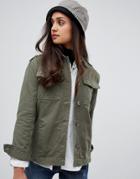 Brave Soul Bamboo Lightweight Jacket In Twill - Green