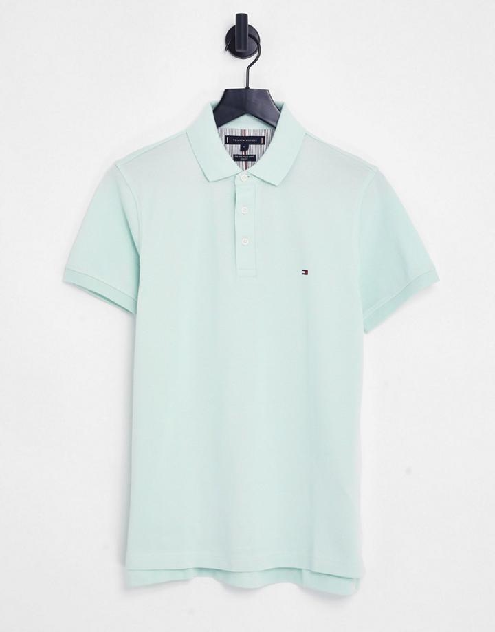 Tommy Hilfiger 1985 Icon Logo Slim Fit Pique Polo In Mint Green