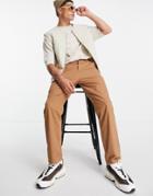 Asos Design Lightweight Skater Fit Pants In Brown