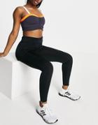 Flounce London Gym Running Legging With Drawstring Waist And Bum Sculpt In Black