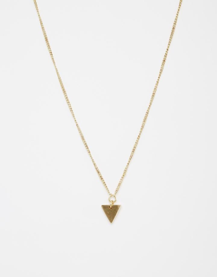 Made Triangle Pendant Necklace - Gold