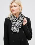7x Faux Fur Leopard Scarf - Gray