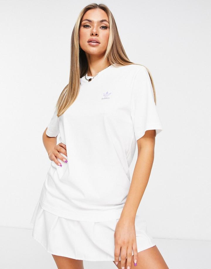 Adidas Originals Adicolor Boyfriend Fit Logo T-shirt In White