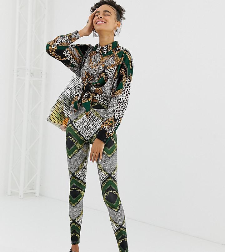 Monki Scarves Print Leggings-multi