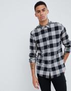 Only & Sons Regular Fit Check Shirt - Gray