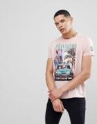 Brave Soul Havana Print T-shirt - Pink
