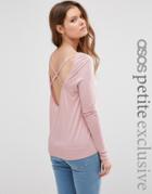 Asos Petite Scoop Back Top With Strap Back Detail - Nude