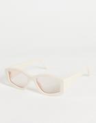 Asos Design Chunky Oval Sunglasses In Off White