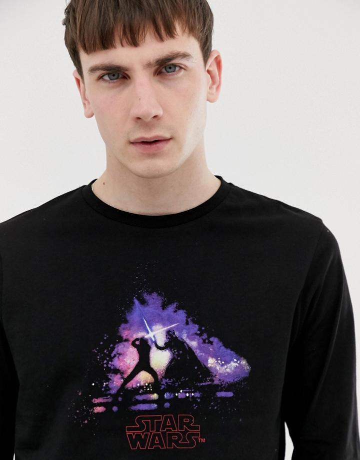 Asos Design Star Wars Long Sleeve T-shirt-black