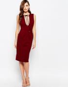 Finders Keepers Superstition Plunge Dress - Brick
