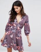 Oh My Love Button Down Tea Dress With Open Back - Black