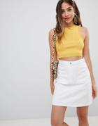 Missguided Knitted Crop Top - Yellow