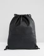 Sandqvist Jenny Soft Leather Drawstring Backpack - Black