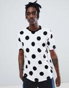 Asos Design Relaxed T-shirt With Polka Dot - White