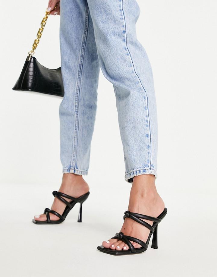 Asos Design North Padded Heeled Mules In Black