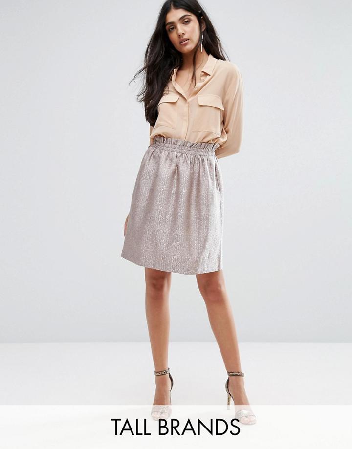 Y.a.s Tall Dodo Textured Prom Skirt - Silver