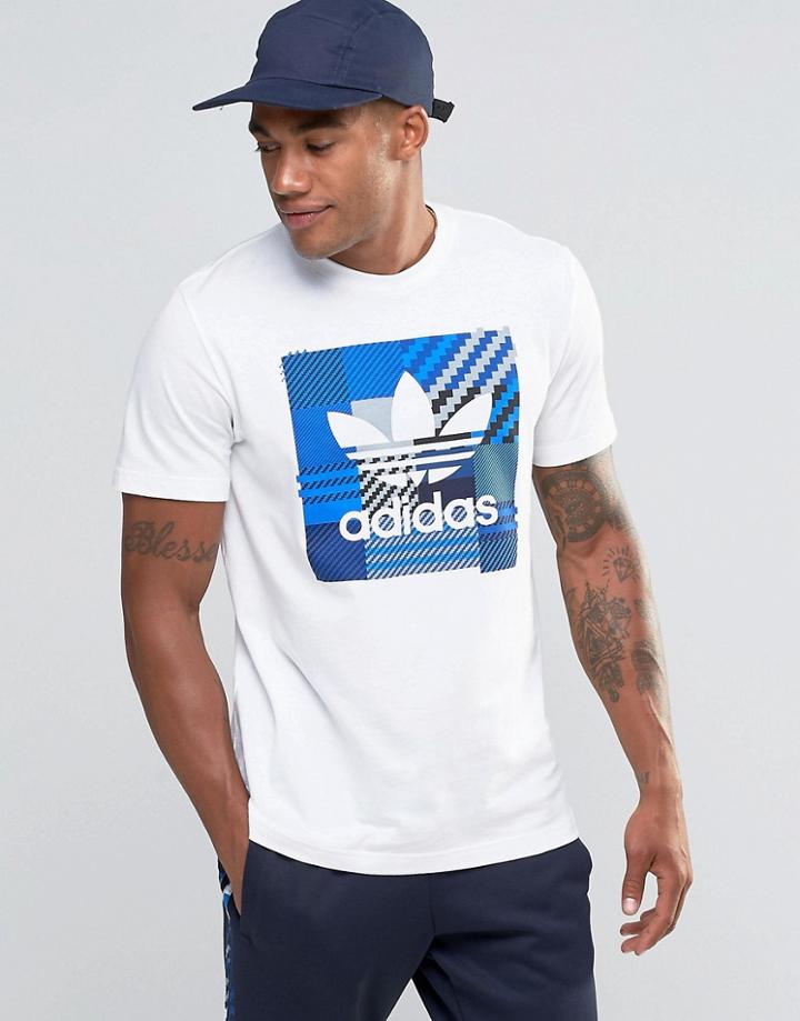 Adidas Originals Impo Check T-shirt In White Az1029 - White