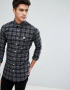 Le Breve Flannel Longline Check Shirt - Multi