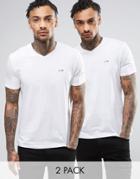 Armani Jeans 2 Pack T-shirt V-neck Regular Fit White/white - White