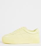 Asos Design Wide Fit Duet Flatform Lace Up Sneakers In Yellow
