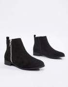 Truffle Collection Side Zip Ankle Boots-black