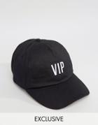 Reclaimed Vintage Inspired Baseball Cap With Vip Embroidery - Black