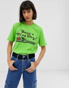 Chinatown Market Boyfriend T-shirt With Have A Nice Day Rose Graphic