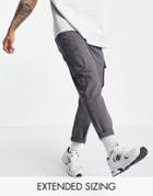 Asos Design Relaxed Cargo Pants In Dark Shadow-gray