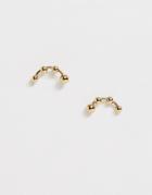 Pieces Curved Stud Earring - Gold