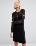 Y.a.s Cary Lace Bodycon Dress - Black