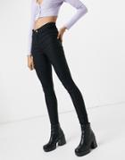 Noisy May High Waisted Ponte Skinny Pant In Black