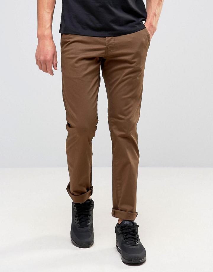 New Look Slim Fit Chinos In Light Brown - Brown