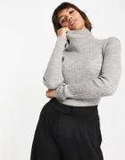 Selected Costa Roll Neck Sweater In Gray-grey