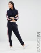 Missguided Tall Stripe Joggers - Navy